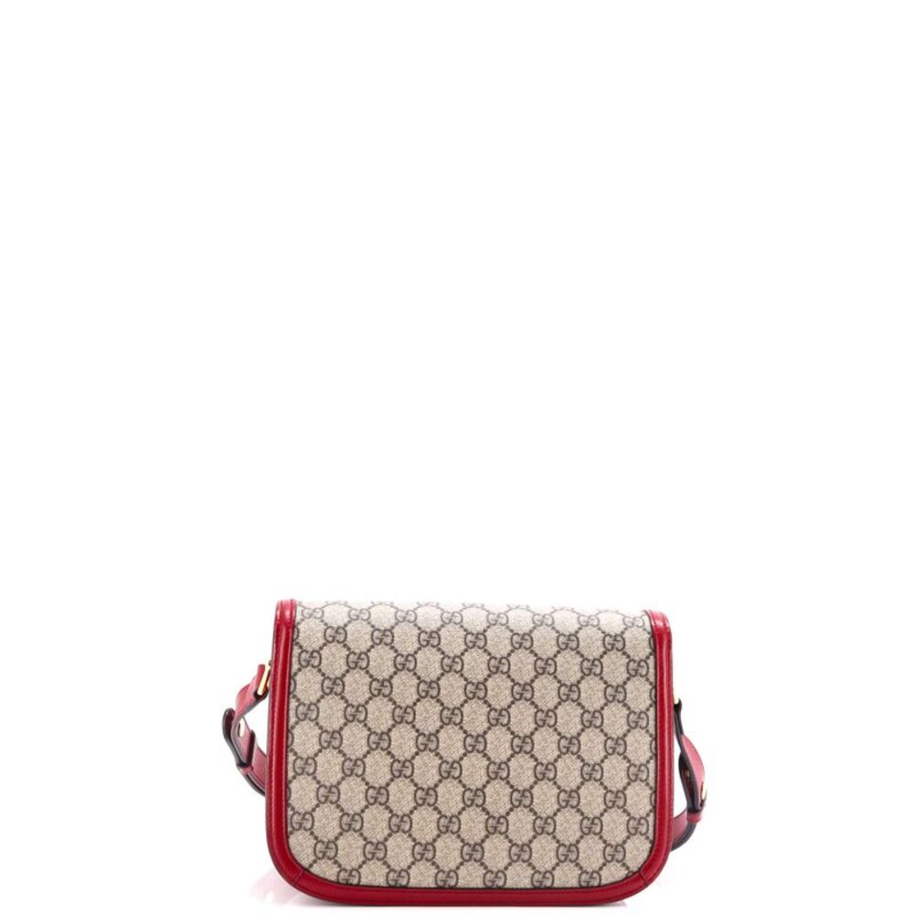 Gucci Horsebit 1955 Shoulder Bag GG Coated Canvas Small Brown, Red - Picture 3 of 6
